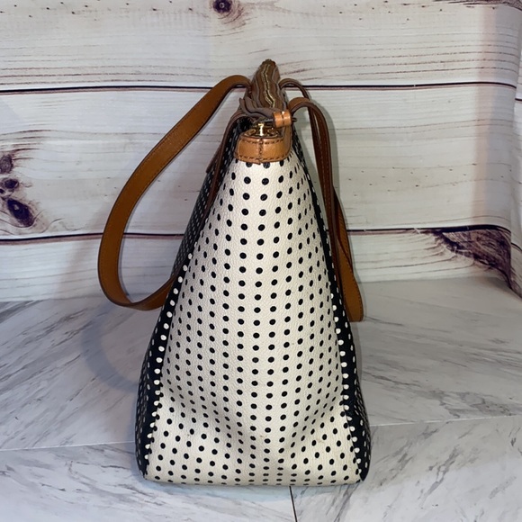 Fossil Sydney Shopper Tote Polka Dot Black and White - Picture 4 of 12